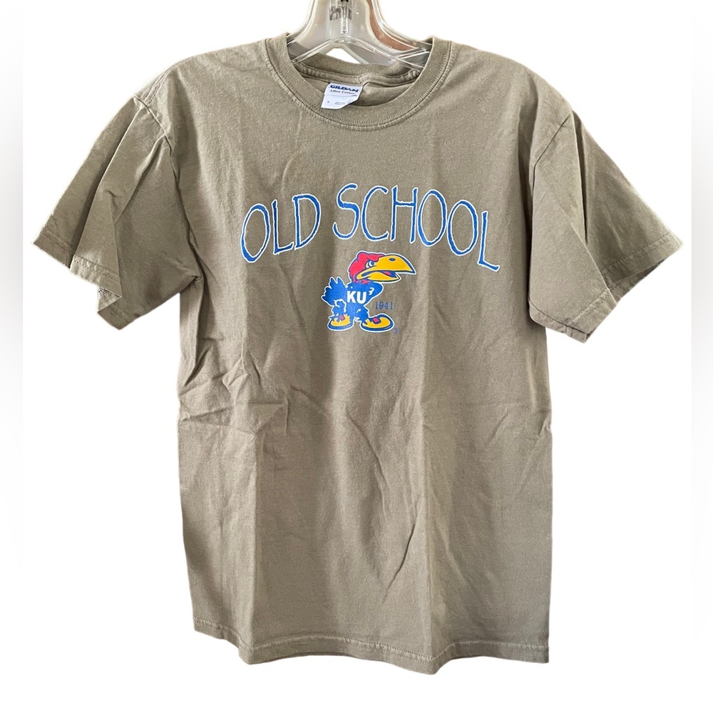 Gildan KU Old School 1941 KU Jayhawk Unisex Short Sleeve Graphic Tee size Small